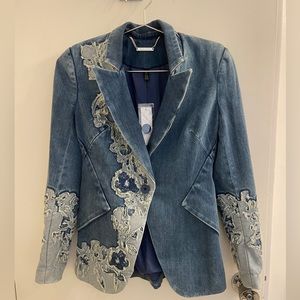 NWT White House Black Market Editor Denim Blazer